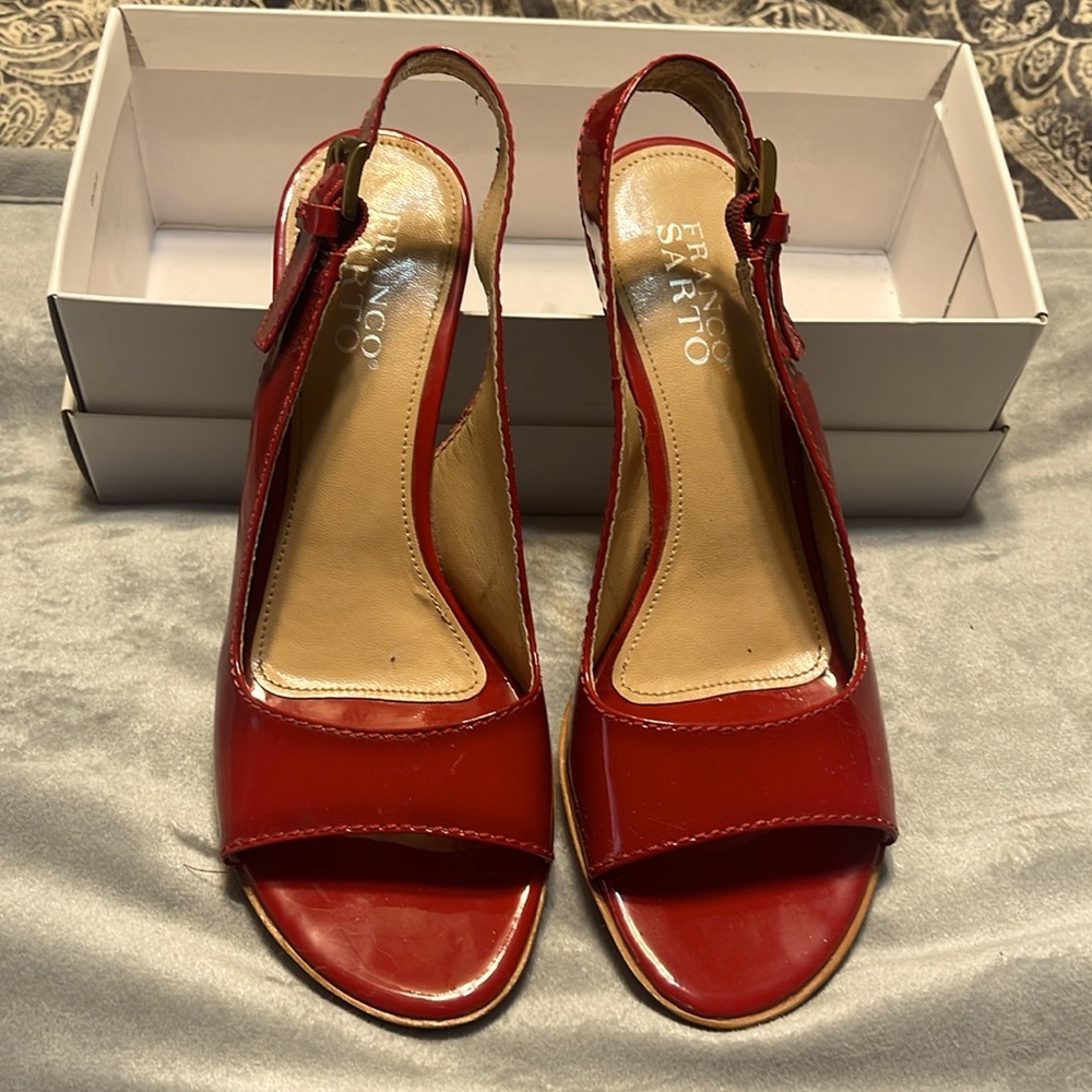 Patent leather red shoes size 8